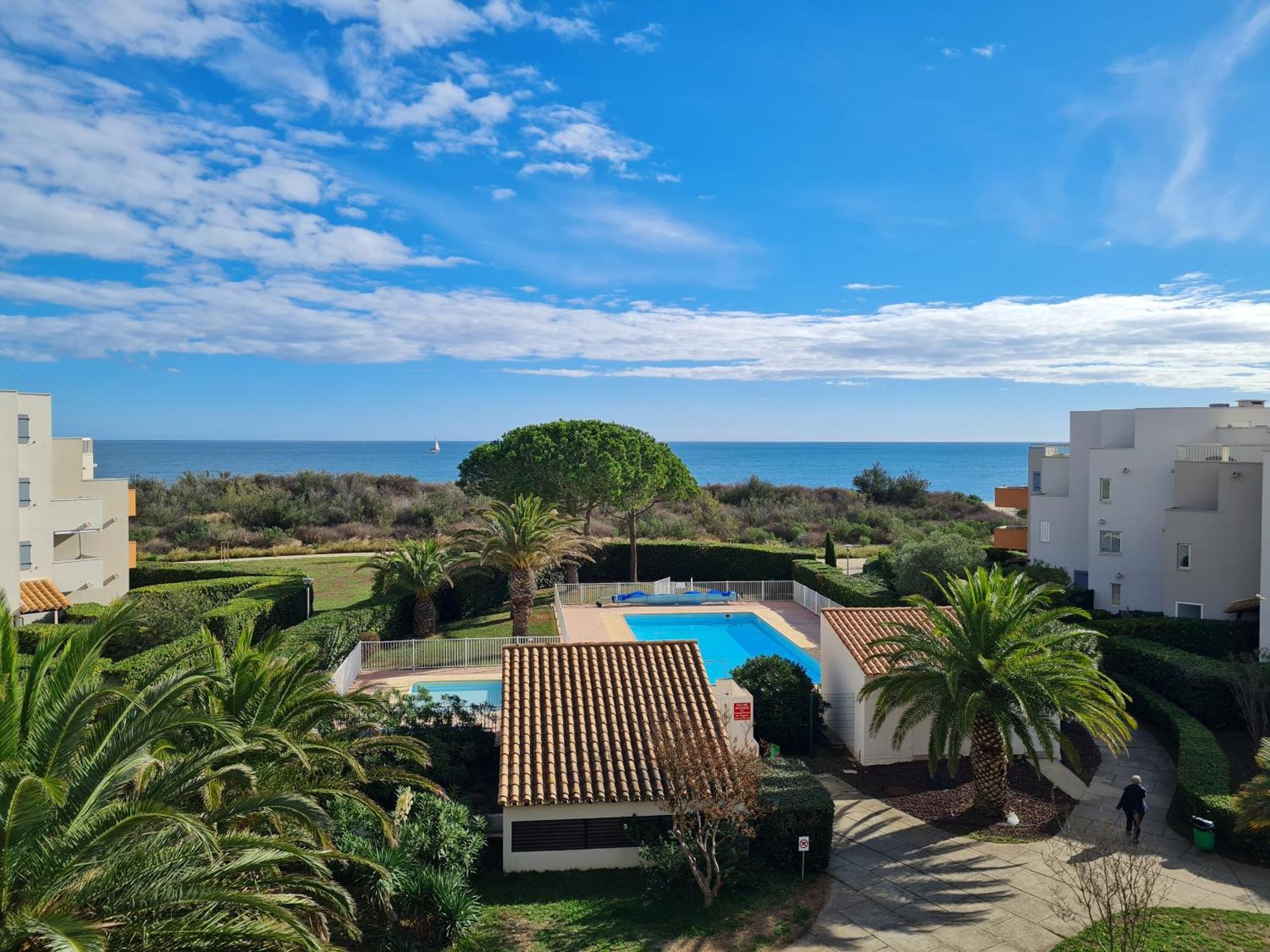 Magnifique Vue Mer Pour Ce T2 Avec Piscine Saint-Cyprien  Bagian luar foto